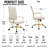 Humairaa Leather Office Chair – Executive Task Chair with Swivel, Adjustable Height & Gold Base for Home Office or Conference Room-325982885