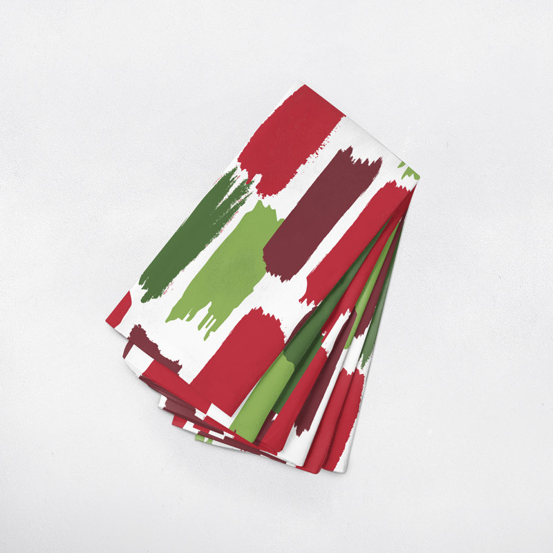 Serviette Walentina 17 po, Rouge / Bleu