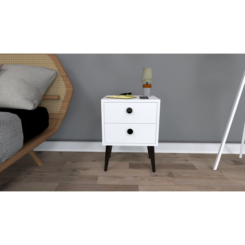 Whelington 40cm W Manufactured Wood Bedside Table