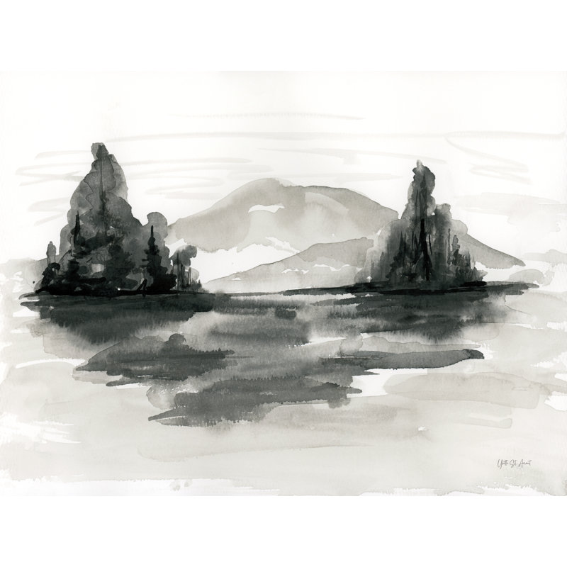 Encre paysage par Yvette St. Amant 89319, H 36 po x l 48 po
