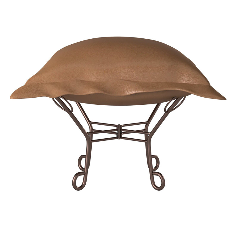 Repose-pieds carré 24 po Dianaliz, Similicuir couleur bronze