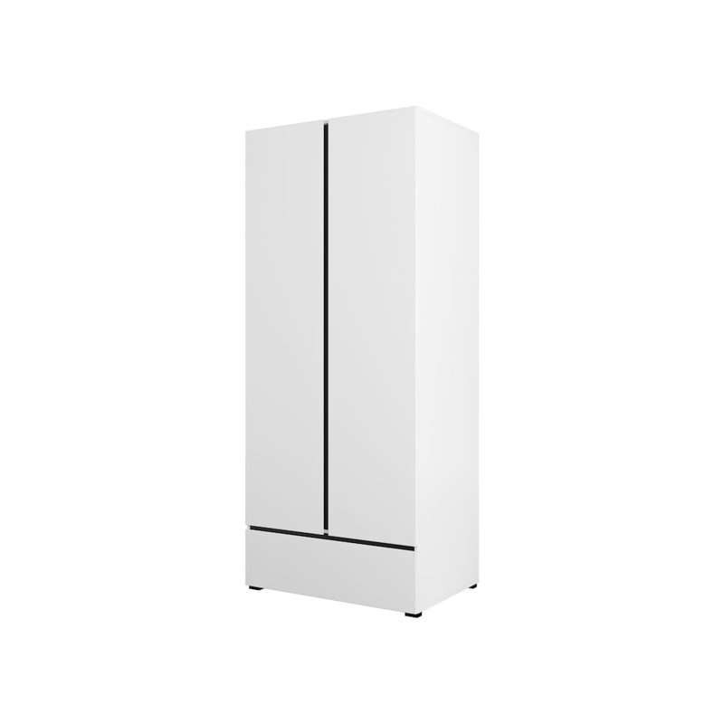 Scasso 2 Door Manufactured Wood Wardrobe, White