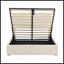 Lit plateforme tapissier double avec système de rangement hydraulique - beige-110143571