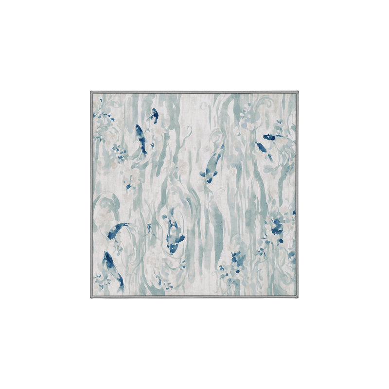 Machine Washable Gray Area Rug, Square 7'
