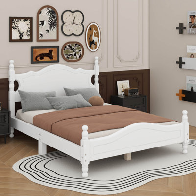 Structure de lit plateforme double en bois