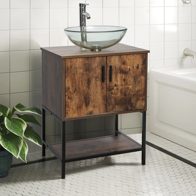 24" Single Bathroom Vanity Set, Brown