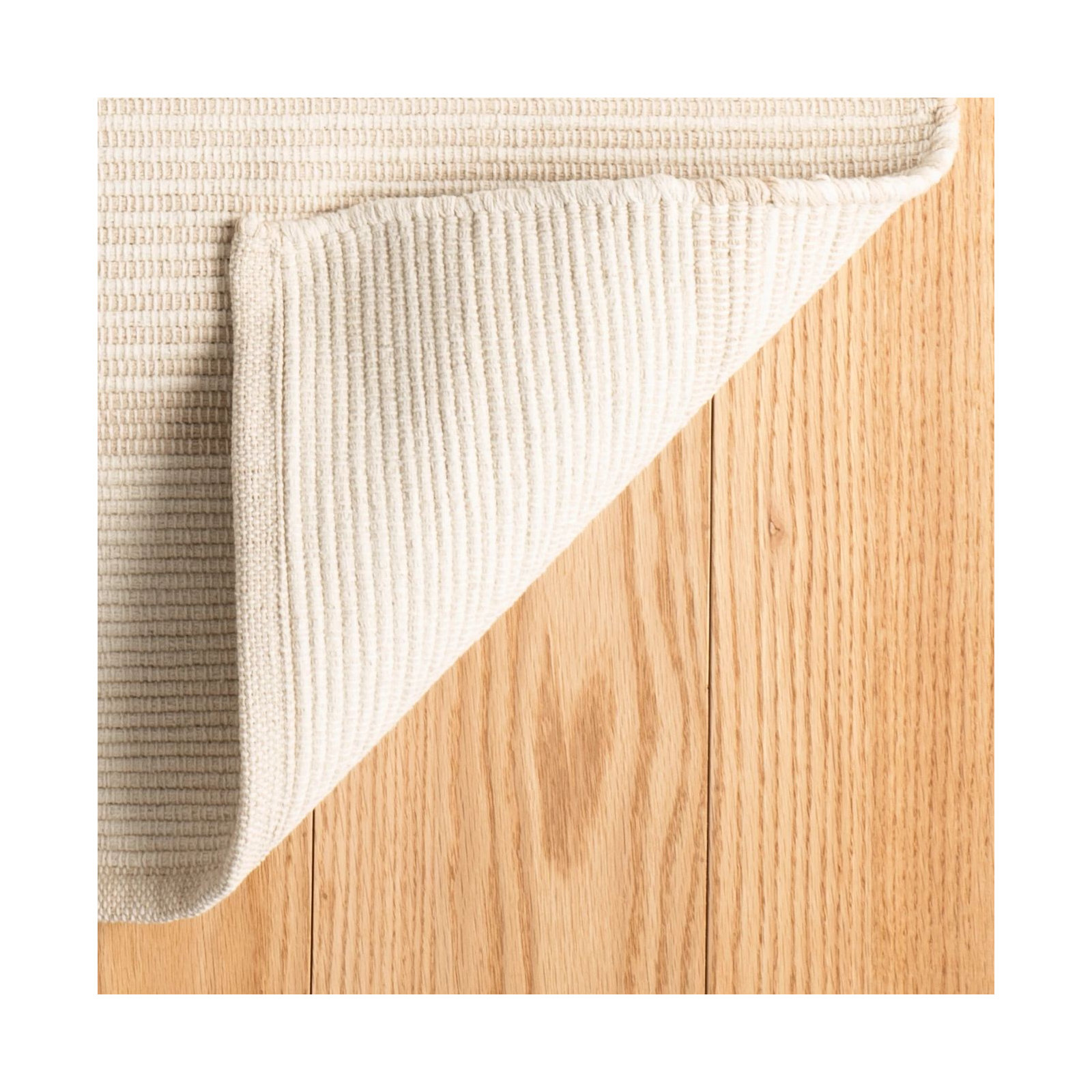 La Mirada Wheat Handwoven Cotton Rug, Rectangle 6' x 9'