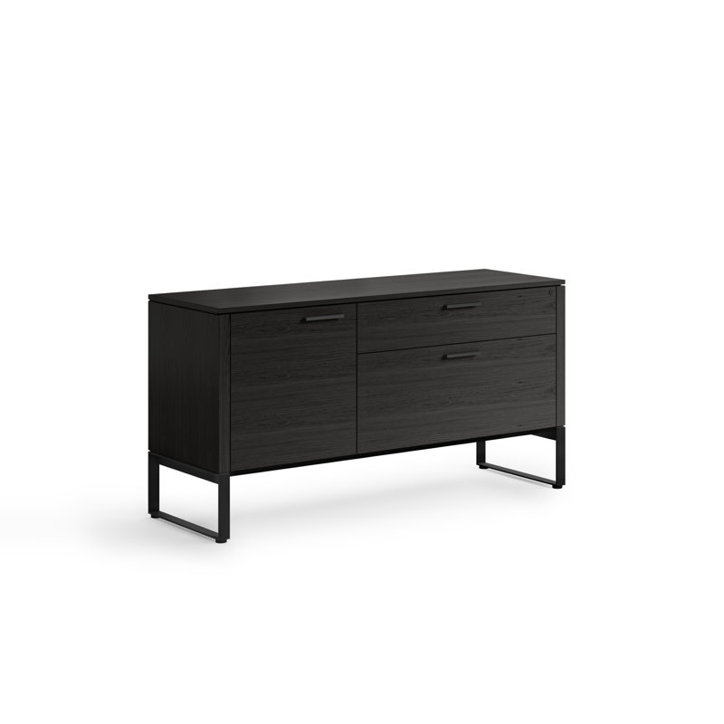 Linea Office Multifunction Cabinet, Charcoal Stained Ash