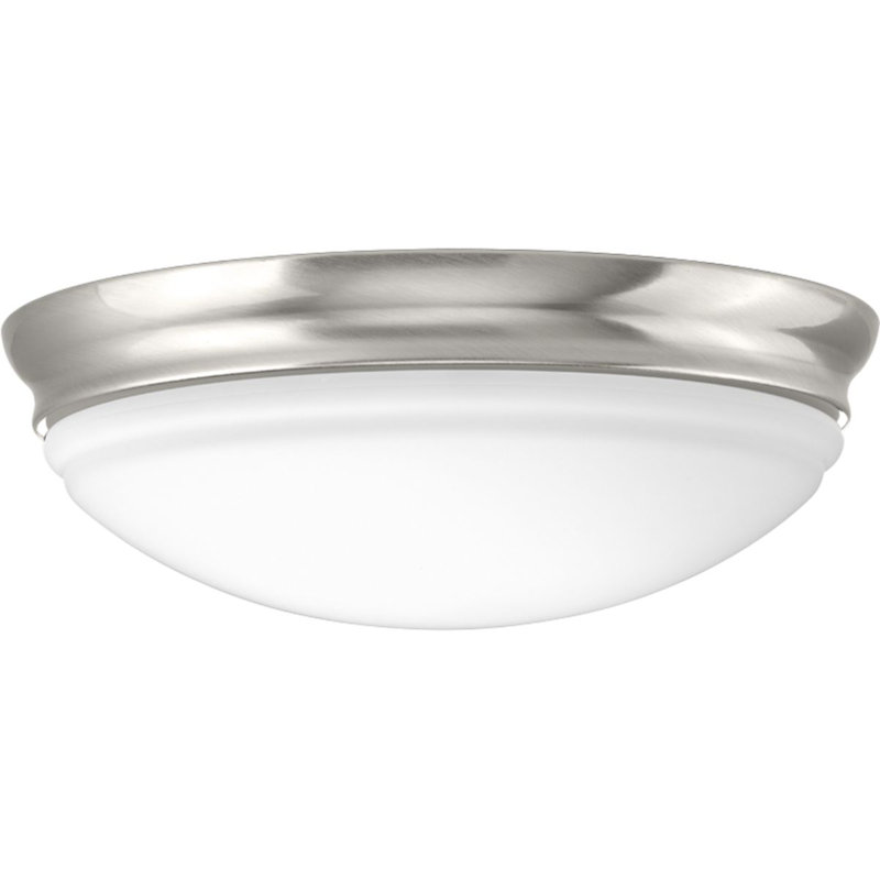 Plafonnier encastré simple à 1 lumière Mccully, H 4,25 po x l 11 po x P 11 po, Nickel brossé