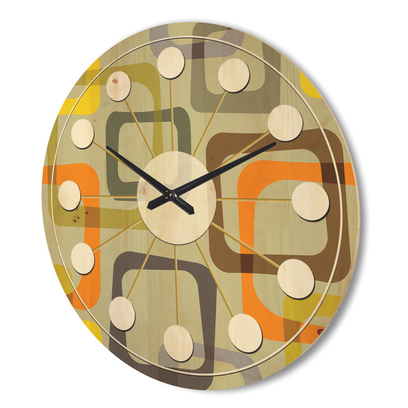 Horloge murale rétro Mid-Century, Très grand
