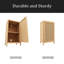 Armoire de rangement de salle de bain en bambou, armoire de plancher autoportante avec porte et tablette pour salle de bain, salon, chambre à coucher, couloir, cuisine