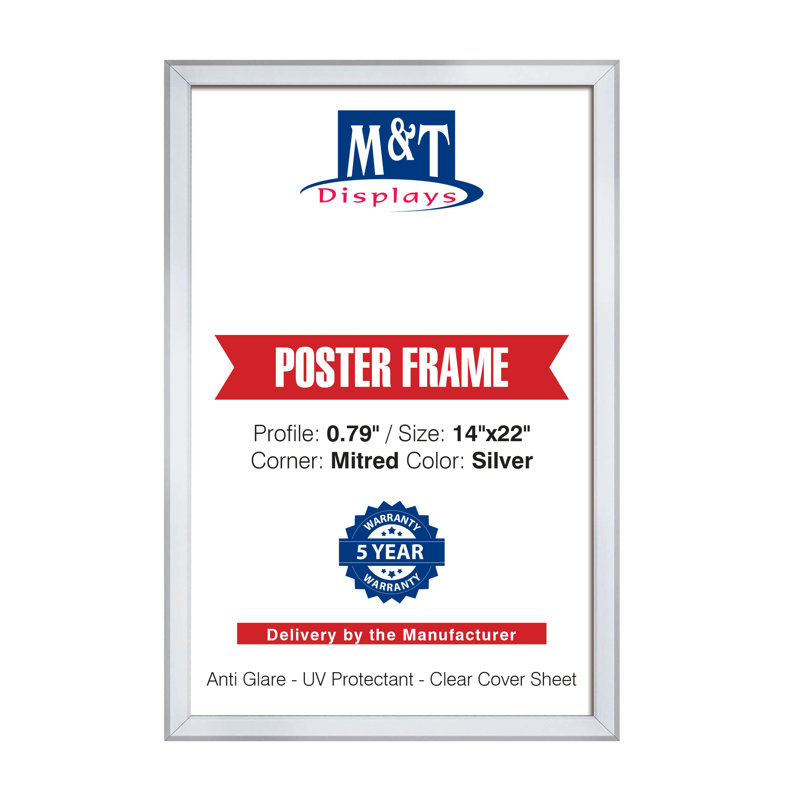 Metal Picture Frame, 14" x 22", Silver
