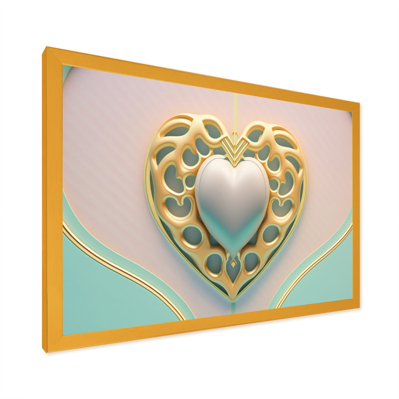 «Contemporary Pastel Radiating Pink Heart III», reproduction sur toile, H 12 po x l 20 po x P 1 po