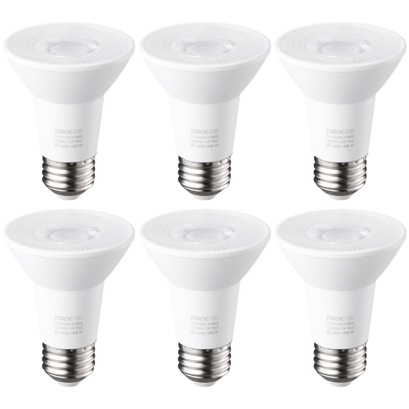 Ampoules DEL 5000 PAR20 à intensité variable 5000K, 6,5 W (équivalent à 50 W), lumière du jour 500 lm
