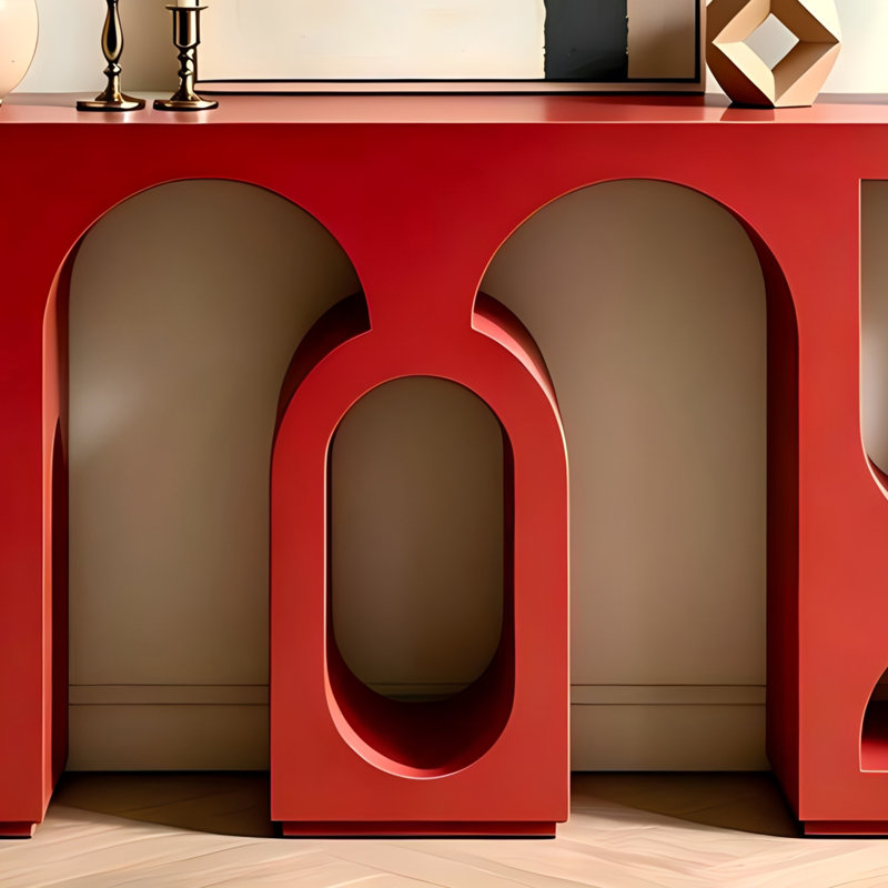 Console moderne et simple, Rouge, Rouge, Rouge, H 35,4 po x l 78,7 po x P 15,7 po