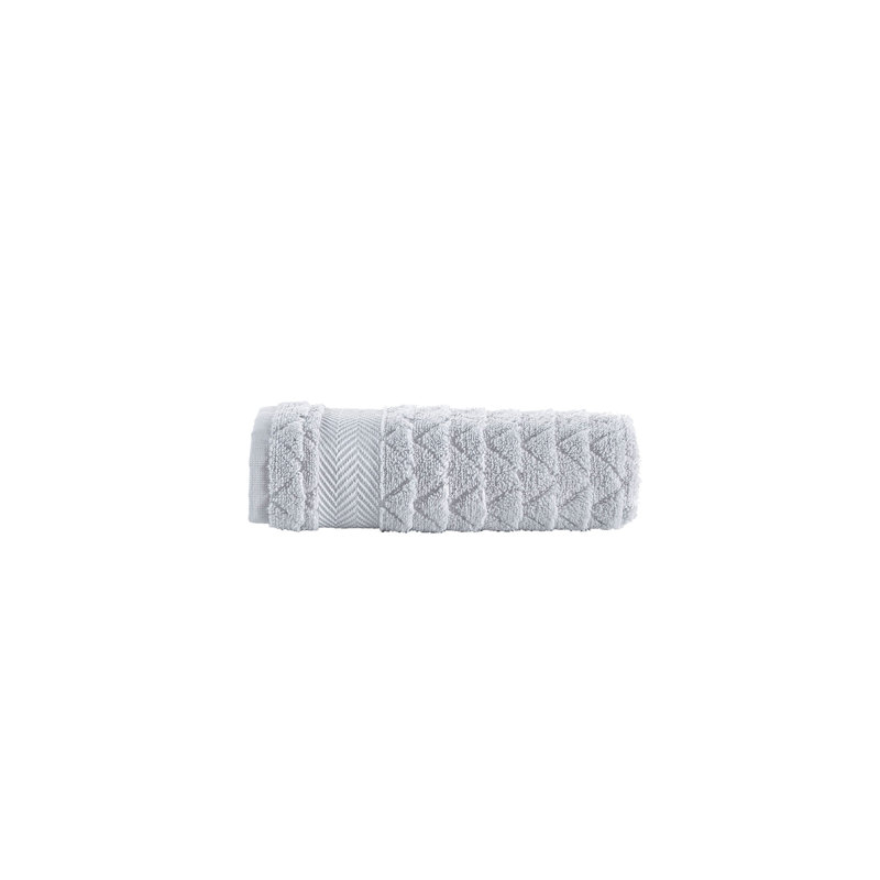 Turkish Cotton Plush Jacquard Hand Towel, Silver