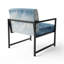 Chaise d'appoint rembourrée abstraite bleue et blanche-730545611