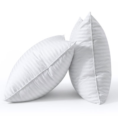Luxury Stripe Down Alternative & Goose Feather Pillows & 100% Cotton Cover King Size Bed Pillows