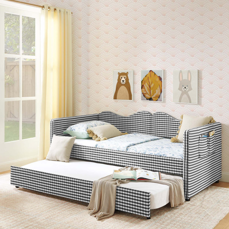 Lit de jour avec lit gigogne escamotable, Twin, Black