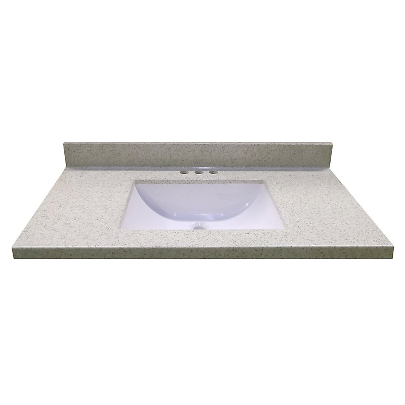 Plateau de meuble-lavabo simple 37 po, Dune