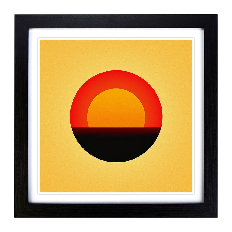 Sun Minimalism No.2 - Framed Print, Black
