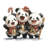 Cute Panda Trio Comforter-125272860