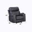 Fauteuil inclinable manuel en microfibre gris Hirah avec fonction porte-gobelet