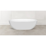 Barcelona Painted 70-1/4" x 33-5/8" Freestanding Soaking Bathtub in Volcanic Limestone with Overflow Hole