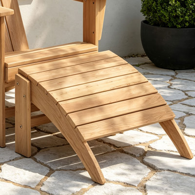 Teak Outdoor Ottoman, Adirondack Footrest