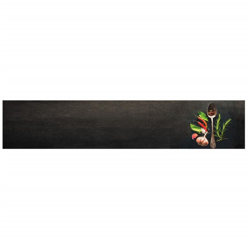 Miliano Water Resistant Kitchen Mat, Black And Green, 60 x 300 cm