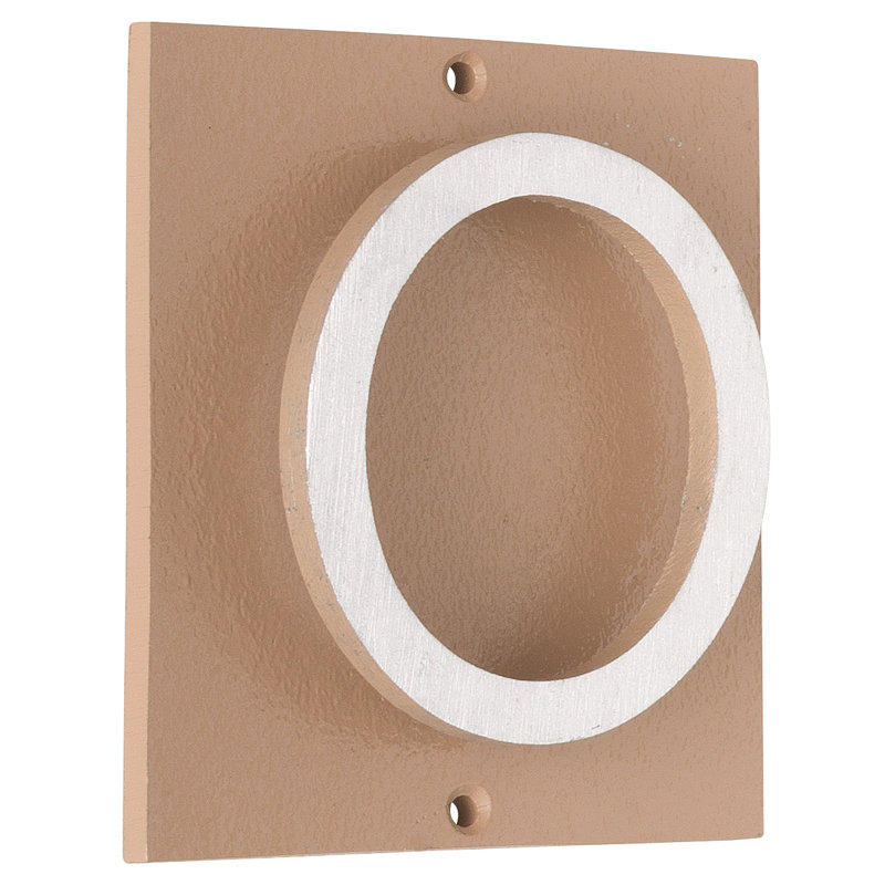 Plaque d’adresse murale sur 1 ligne flottante, Taupe, Nickel satiné deux tons, Oui