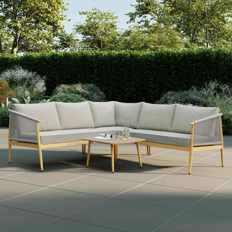 206cm Wide L-Shaped Patio Sectional with Cushions
