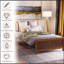 Lit plateforme simple en bois avec tête de lit, pied de lit et lattes en bois-404291529