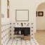 Meuble-lavabo mural flottant avec lavabo en céramique-130544349