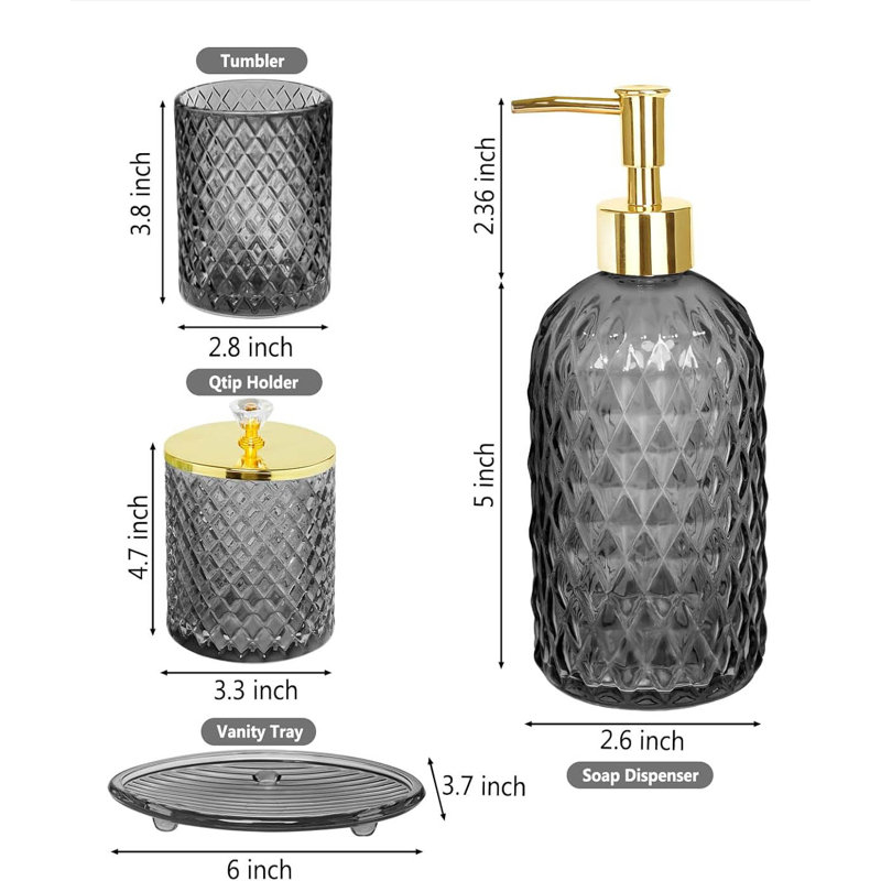 Bathroom Accessory Set, Grey