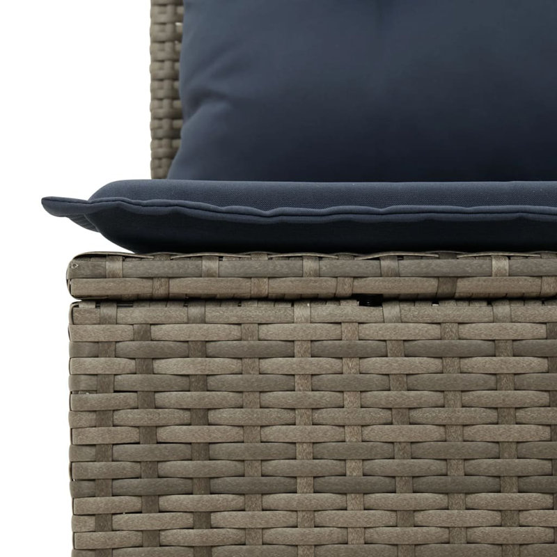  Ensemble de canapé de patio 6 pièces avec coussins en rotin de polyester gris