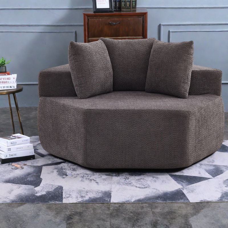 Chaises d'appoint modernes, 54 po Chenille Hexagon Lounge for Home