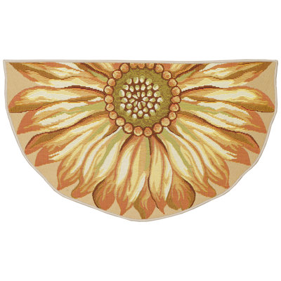 Antigona Floral Polyester Non-Skid Kitchen Mat