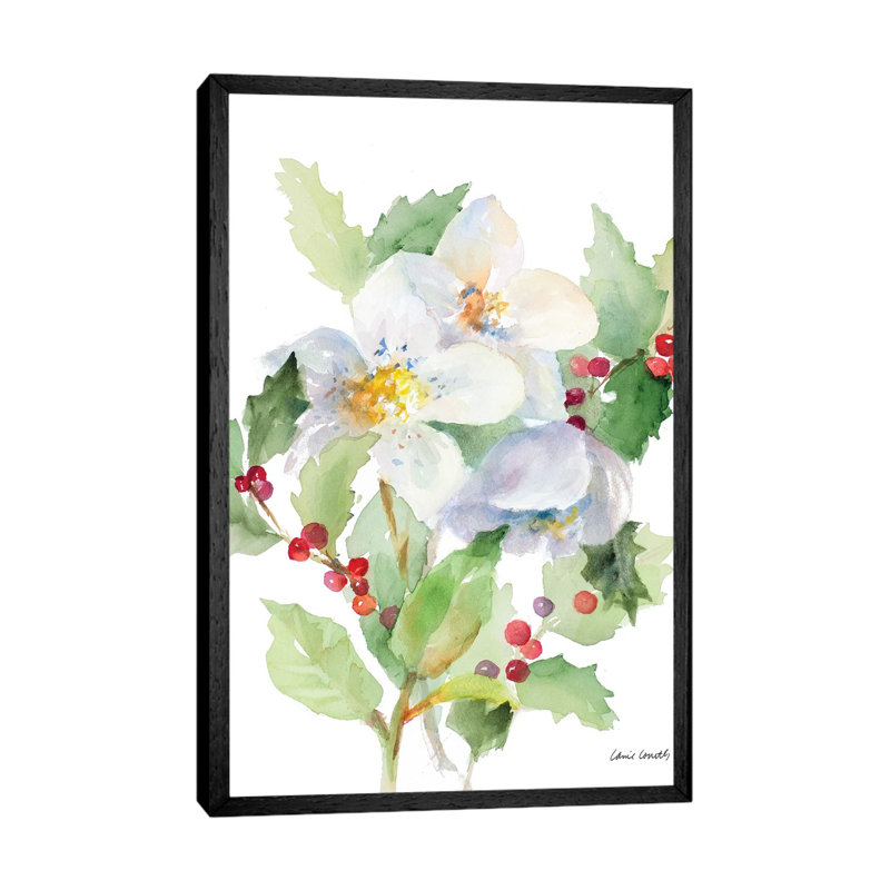 Christmas Bouquet I by Lanie Loreth - Painting on Canvas, 152.5 cm H x 101.5 cm W, Black Framed