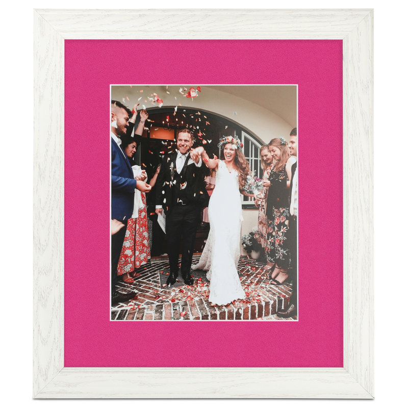 Off White Wood Picture Frame with Mat, Tulip