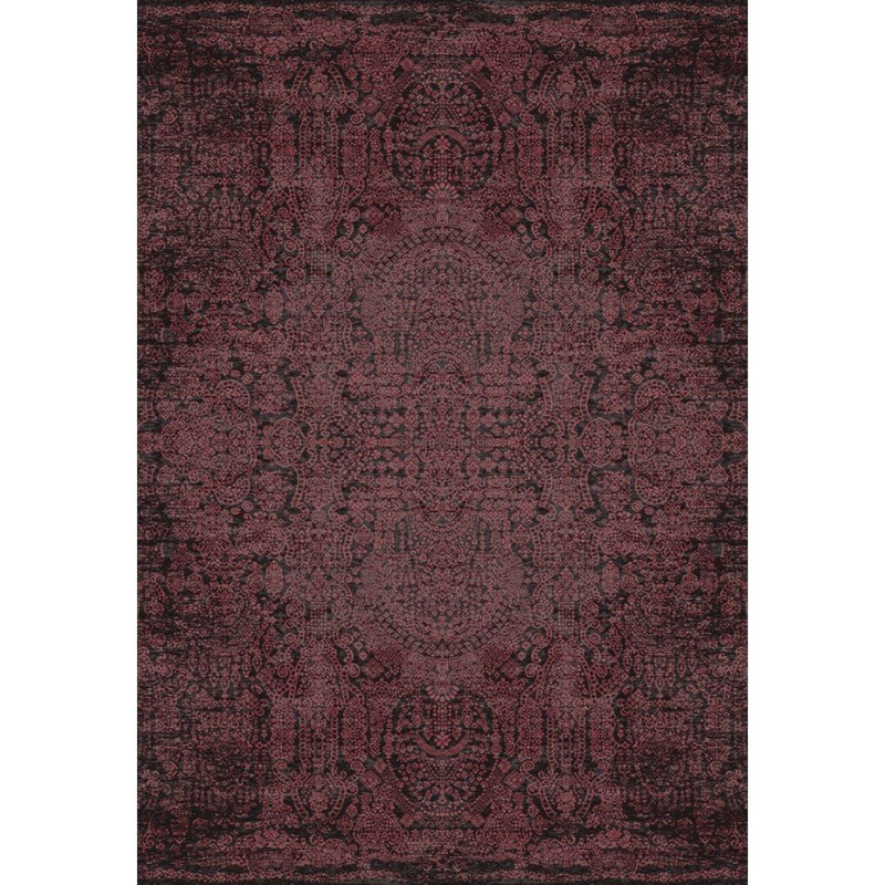 Tapis oriental en viscose tissé à la machine Kacey, Rectangle 6 pi 7 po x 9 pi 6 po