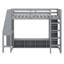 Lit mezzanine en bois avec bureau, étagères à rangement multiples, DEL et portemanteau suspendu