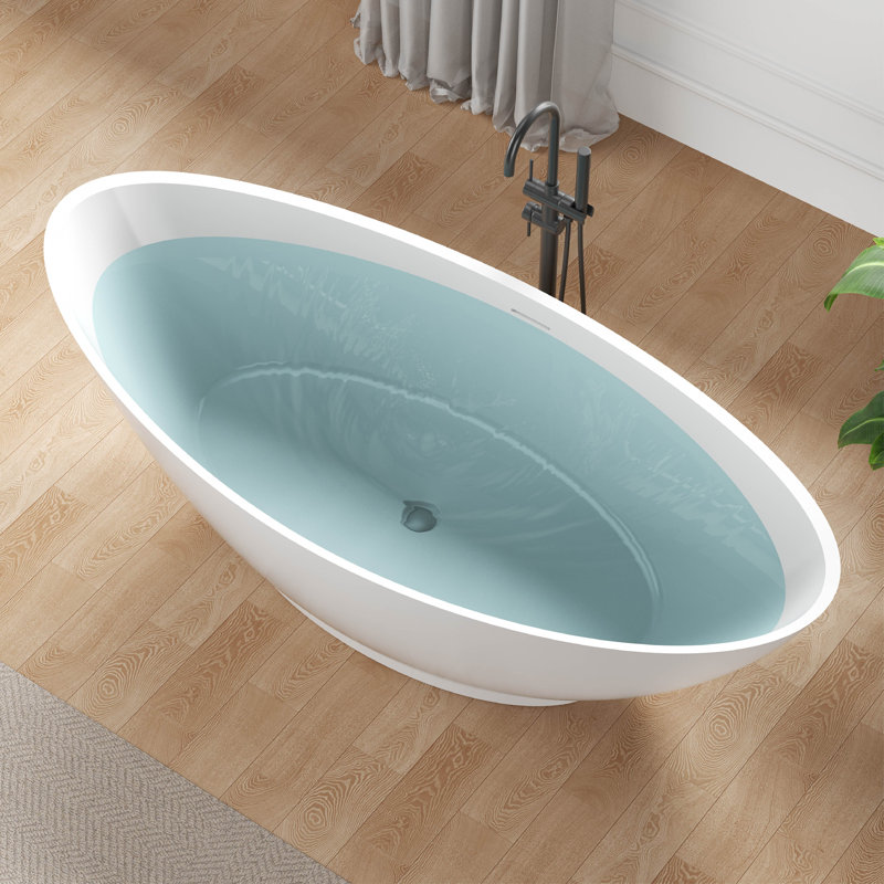 Ala 67'' x 37'' Soaking Solid Surface Bathtub