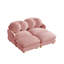 Canapé Comfy en chenille, canapé 4 places profond avec 4 coussins décoratifs, repose-pieds mobile, structure en bois massif pour le salon, la chambre à coucher, rose-134739745