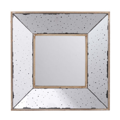 12" X 12" Distressed Silver Square Accent Mirror