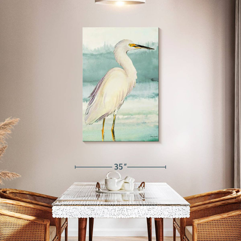 Brampt Heron On Seaglass II, 45" H x 30" W