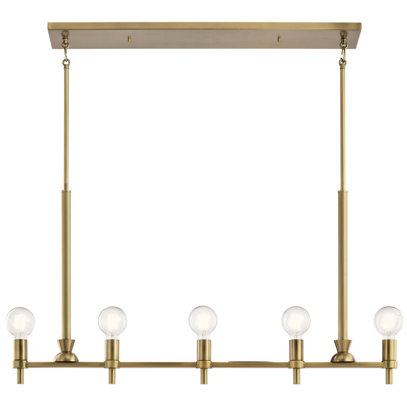 Lustre linéaire Torvee 5Lt, Laiton naturel brossé