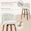 Ensemble de 2 tabourets de bar pivotants à hauteur de comptoir, 2 chaises d'îlot de cuisine modernes avec dossier large, pieds en bois massif et garniture cloutée-604296114-604296113