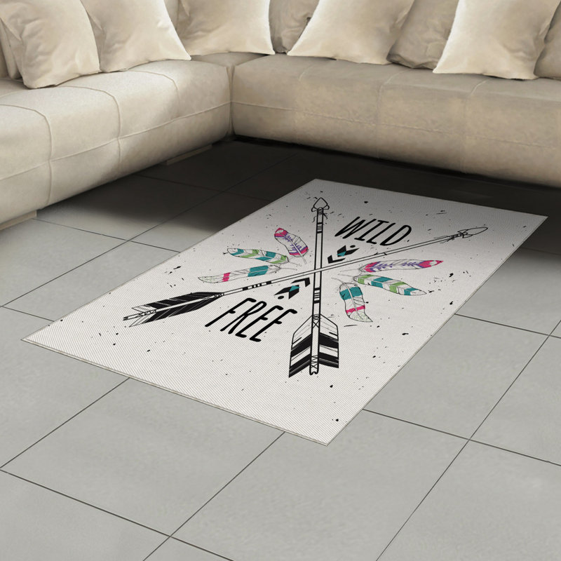 Tribal High Density Long Fiber Poly Threads Decorative Area Rug Carpet, Rectangle 4' x 5'8"