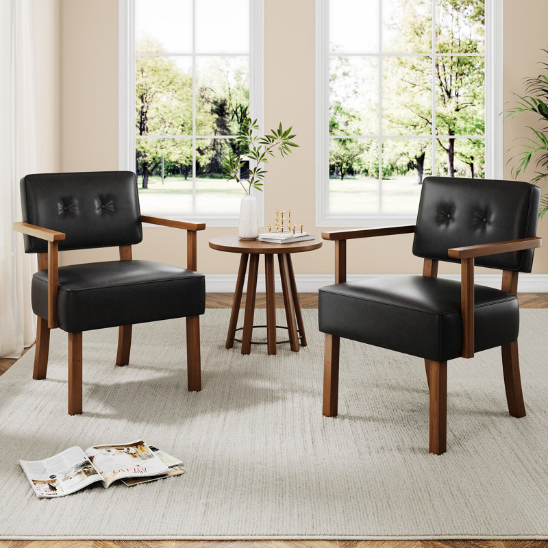 Upholstered Accent Chair, Black